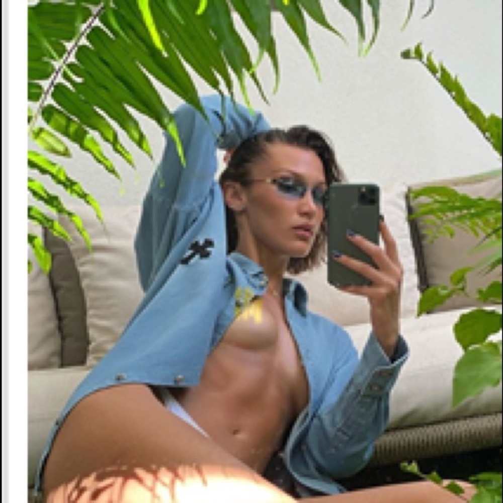 Mahal Kita Chrome Hearts Denim shirt jacket Medium as seen on Bella Hadid